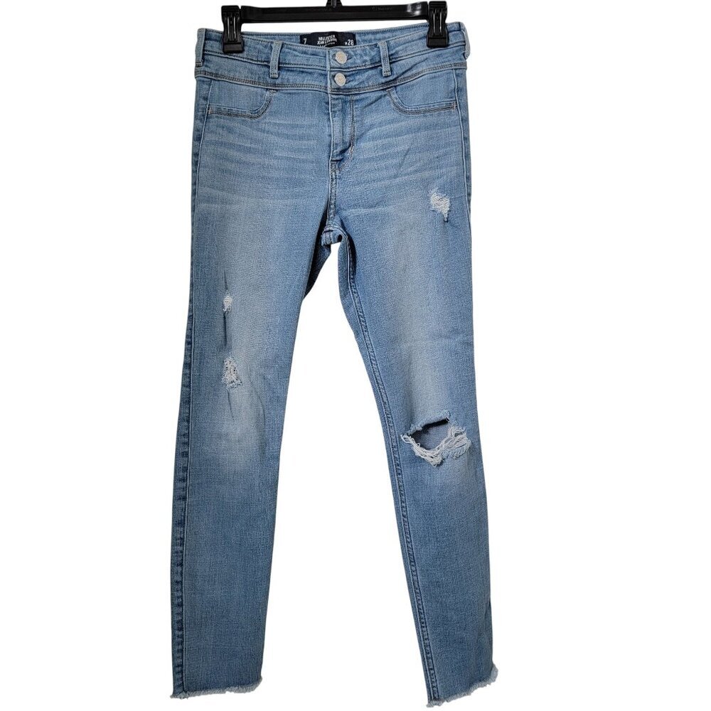 Hollister Size 7 Medium-Light Wash Jean Legging, High Rise, Gently Used Cond.